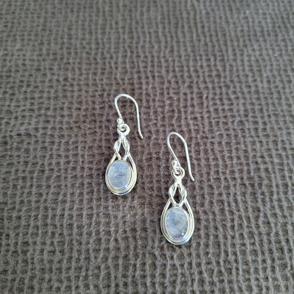 Shivam Silver Moonstone🌙 Earrings - Picture 10 of 14